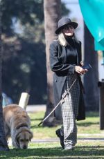 DIANE KEATON Out with Her Dog in Santa Monica 02/06/2021
