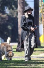 DIANE KEATON Out with Her Dog in Santa Monica 02/06/2021