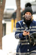 DIANNA AGRON Wearing a Leopard Print Mask Out in New York 02/10/2021
