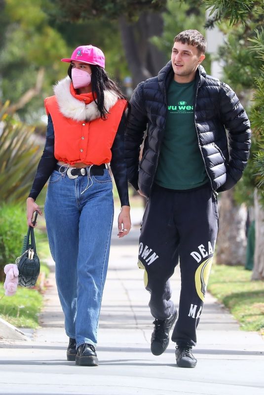 DUA LIPA and Anwar Hadid  Out in  Los Angeles 02/15/2021