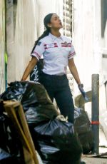 EIZA GONZALEZ and Jake Gyllenhaal on the Set of Ambulance in Los Angeles 02/03/2021