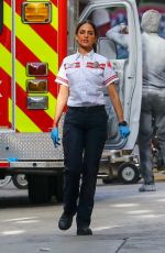 EIZA GONZALEZ and Jake Gyllenhaal on the Set of Ambulance in Los Angeles 02/03/2021