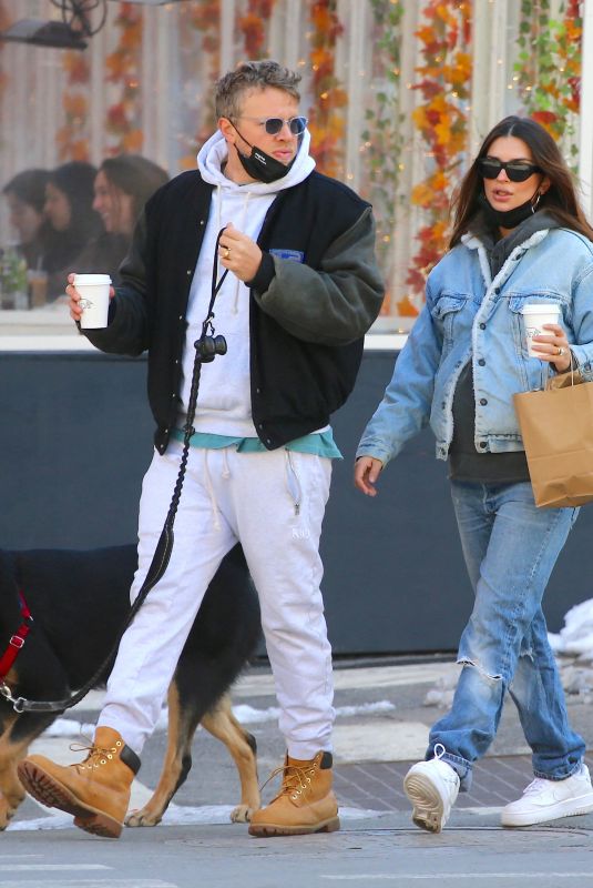 EMILY RATAJKOWSKI and Sebastian Bear McClard Out with Their Dog in New York 02/21/2021