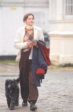 EMMA CORRIN Out with Her Dog Spencer in Primrose Hill 02/06/2021
