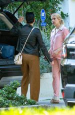 EMMA ROBERTS Outside Her Home in Los Angeles 02/24/2021