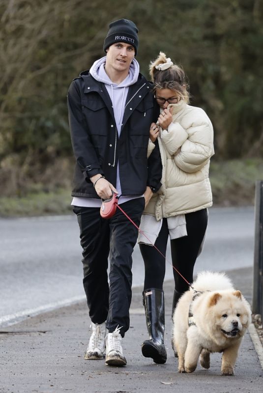 FERNE MCCANN and Jack Padgett Out with Their Dog in Essex 02/15/2021