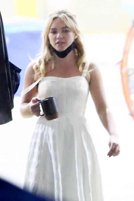 FLORENCE PUGH on the Set of Don