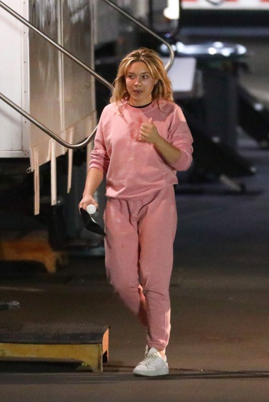 FLORENCE PUGH on the Set of Don