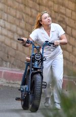 FLORENCE PUGH Out Riding a Electric Bike in Los Angeles 02/20/2021