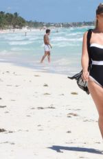 FRANKIE ESSEX in Swimsuit at a Beach in Tulum 02/05/2021