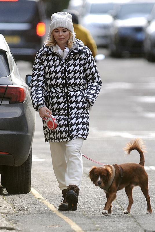 GEORGIA TOFFOLO Out with Her Dog in London 02/10/2021