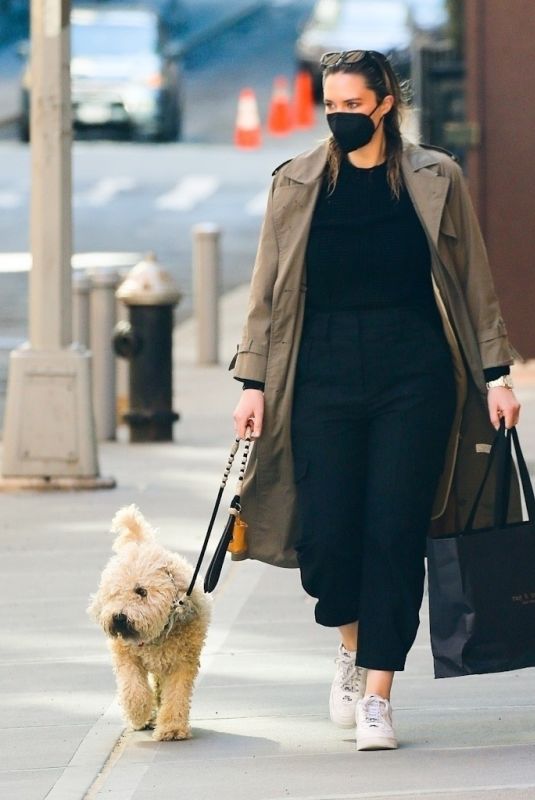 GEORGINA BURKE Out with Her Dog in New York 02/24/2021