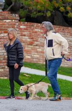 GOLDIE HAWN and Kurt Russell Out with Their Dog in Brentwood 02/15/2021