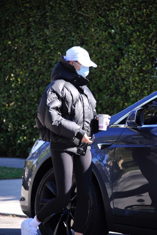 HAILEY BIEBER Leaves Morning Pilates Class in West Hollywood 02/12/2021