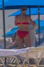 HEIDI CRUZ in a Red Bikini at a Beach in Cancun 02/19/2021