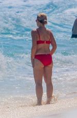 HEIDI CRUZ in a Red Bikini at a Beach in Cancun 02/19/2021