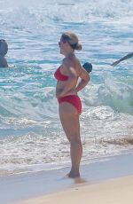 HEIDI CRUZ in a Red Bikini at a Beach in Cancun 02/19/2021