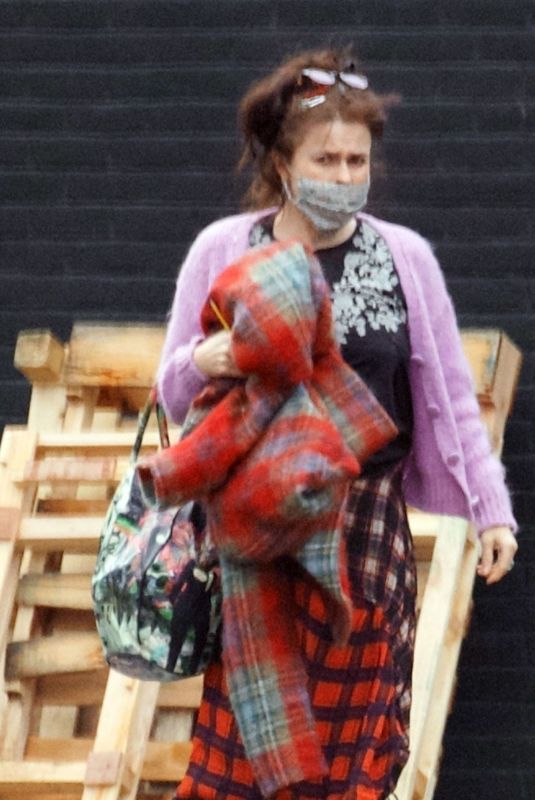 HELENA BONHAM CARTER Arrives at a Studio in London 02/04/2021
