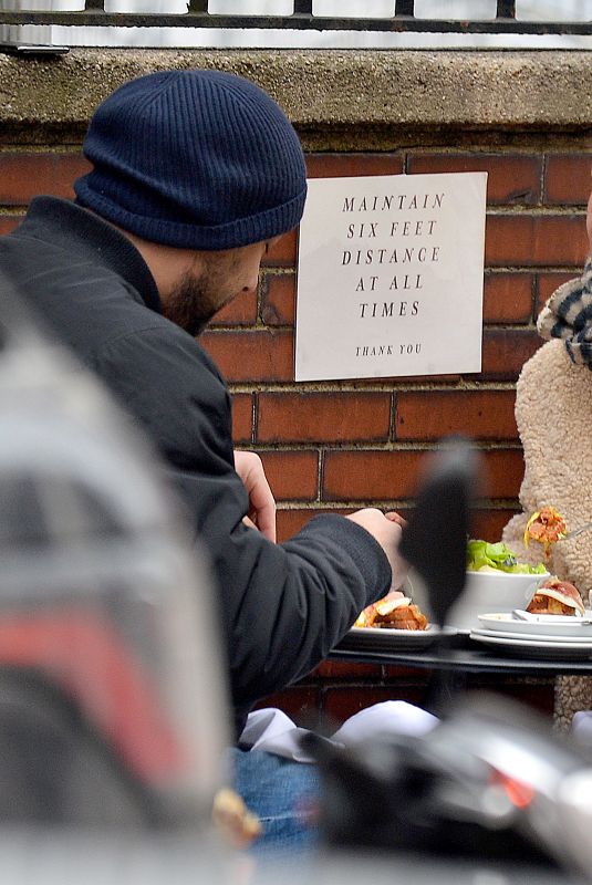 HELENA CHRISTENSEN on a Brunch Date on Valentine
