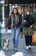 HELENA CHRISTENSEN Out with Her Dog in New York 02/04/2020