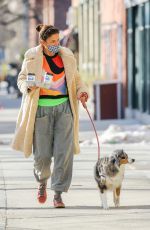 HELENA CHRISTENSEN Out with Her Dog in New York 02/20/2021