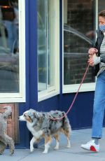 HELENA CHRISTENSEN Out with Her Dog Kuma in New York 02/16/2021