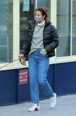 HELENA CHRISTENSEN Out with Her Dog Kuma in New York 02/16/2021