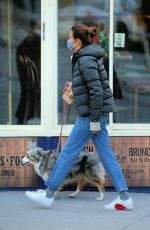 HELENA CHRISTENSEN Out with Her Dog Kuma in New York 02/16/2021