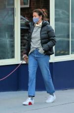HELENA CHRISTENSEN Out with Her Dog Kuma in New York 02/16/2021