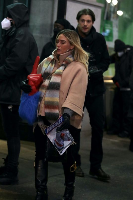HILARY DUFF Kissing on the Set of Younger in New York 02/12/2021