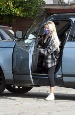 HOLLY MADISON Arrives at a Office in Los Angeles 02/02/2021