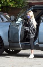 HOLLY MADISON Arrives at a Office in Los Angeles 02/02/2021