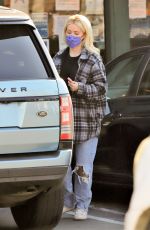 HOLLY MADISON in Ripped Denim at Starbucks in Los Angeles 02/04/2021