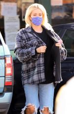 HOLLY MADISON in Ripped Denim at Starbucks in Los Angeles 02/04/2021