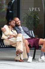 ISSA RAE and Kendrick Sampson on the Set of Insecure in Los Angeles 02/10/2021