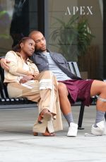 ISSA RAE and Kendrick Sampson on the Set of Insecure in Los Angeles 02/10/2021