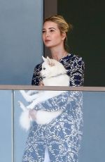 IVANKA TRUMP on the Balcony of Her Apartment in Miami 02/12/2021