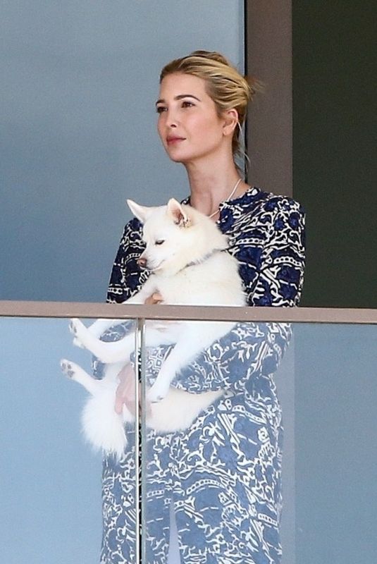 IVANKA TRUMP on the Balcony of Her Apartment in Miami 02/12/2021