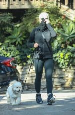 JAMIE LEE CURTIS Out with Her Dog in Santa Monica 02/07/2021