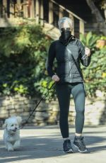JAMIE LEE CURTIS Out with Her Dog in Santa Monica 02/07/2021