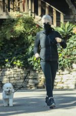 JAMIE LEE CURTIS Out with Her Dog in Santa Monica 02/07/2021
