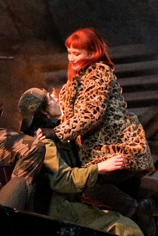 JENNIFER LAWRENCE and Timothee Chalamet on the Set of Don