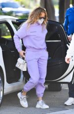 JENNIFER LOPEZ in a Lilac Tracksuit Out in Miami 02/01/2021