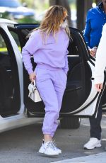 JENNIFER LOPEZ in a Lilac Tracksuit Out in Miami 02/01/2021