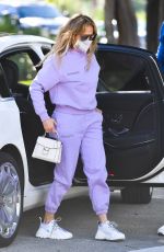 JENNIFER LOPEZ in a Lilac Tracksuit Out in Miami 02/01/2021