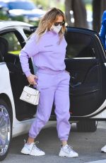 JENNIFER LOPEZ in a Lilac Tracksuit Out in Miami 02/01/2021