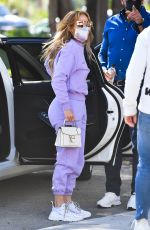 JENNIFER LOPEZ in a Lilac Tracksuit Out in Miami 02/01/2021