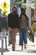 JORDANA BREWSTER and Mason Morfit at Caffe Luxxe in Brentwood 02/25/2021