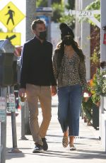 JORDANA BREWSTER and Mason Morfit at Caffe Luxxe in Brentwood 02/25/2021