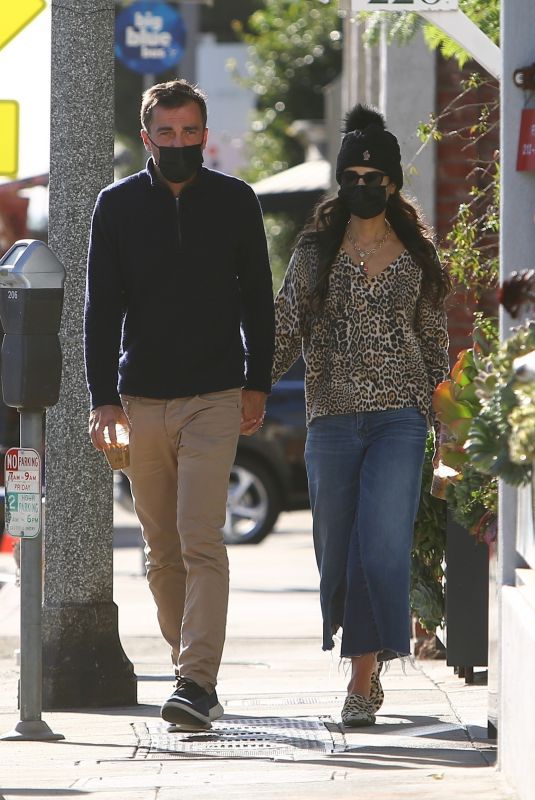 JORDANA BREWSTER and Mason Morfit at Caffe Luxxe in Brentwood 02/25/2021